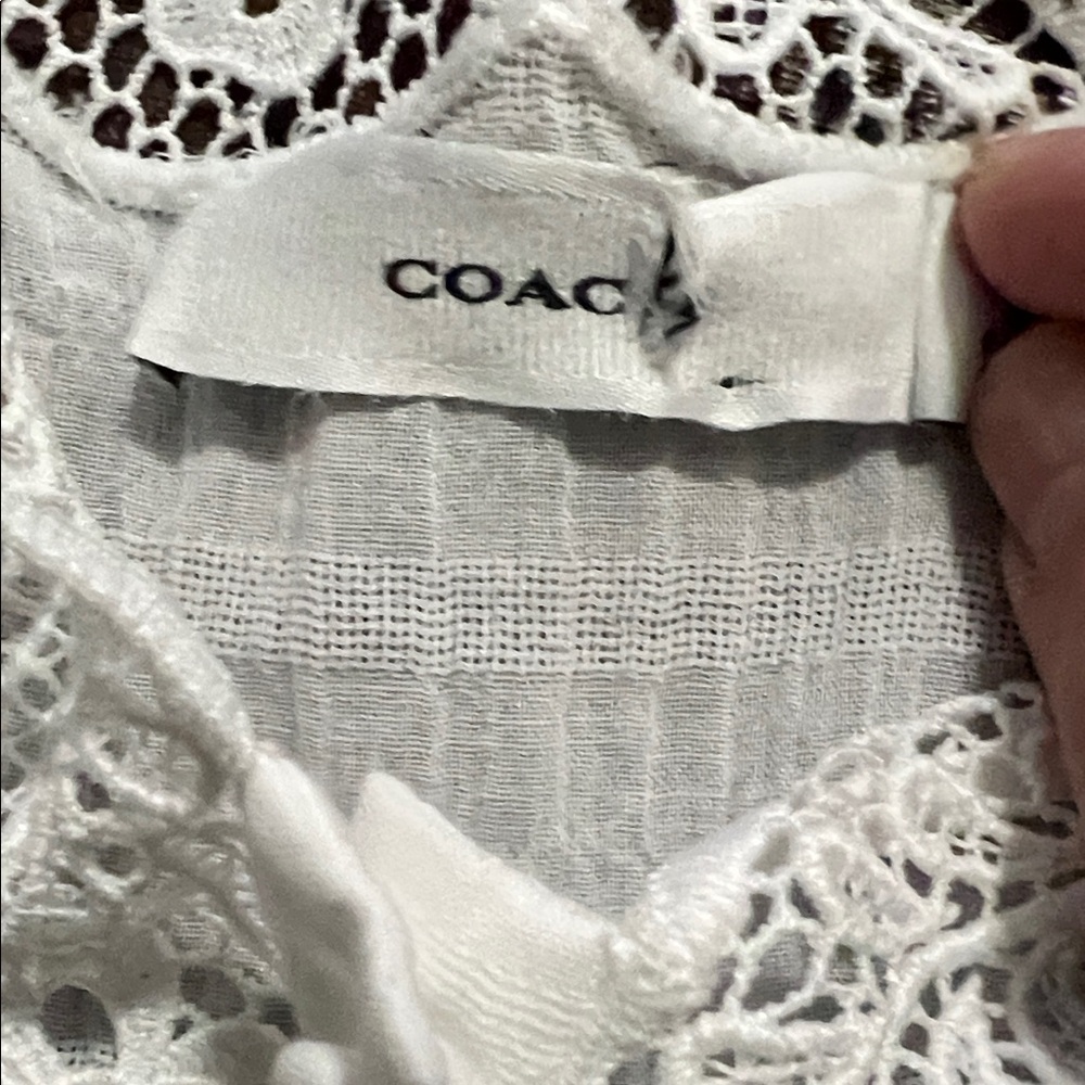 Coach White Lace Crochet Top - Picture 2 of 8